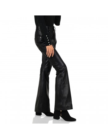 Skinny Flare Leather Pants