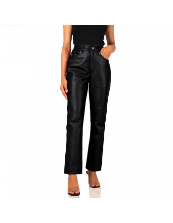 Straight Cut Leather Pants