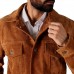 Laverapelle Men’s Trucker Cow Suede Leather Jacket (Black, Blazer Jacket) - 2501003