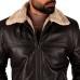 Laverapelle Men’s Bomber Shearling Lambskin Leather Jacket (Black, Aviator Jacket) - 2501004