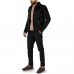 Laverapelle Men’s Fur Collared Aviator Cow Suede Leather Jacket (Black, Aviator Jacket) - 2501006