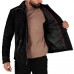 Laverapelle Men’s Fur Collared Aviator Cow Suede Leather Jacket (Black, Aviator Jacket) - 2501006