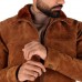 Laverapelle Men’s Fur Collared Aviator Cow Suede Leather Jacket (Black, Shearling Jacket) - 2501006