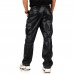 Laverapelle Men's Genuine Lambskin Leather Pants (Black, Cargo Pants) - 2504001