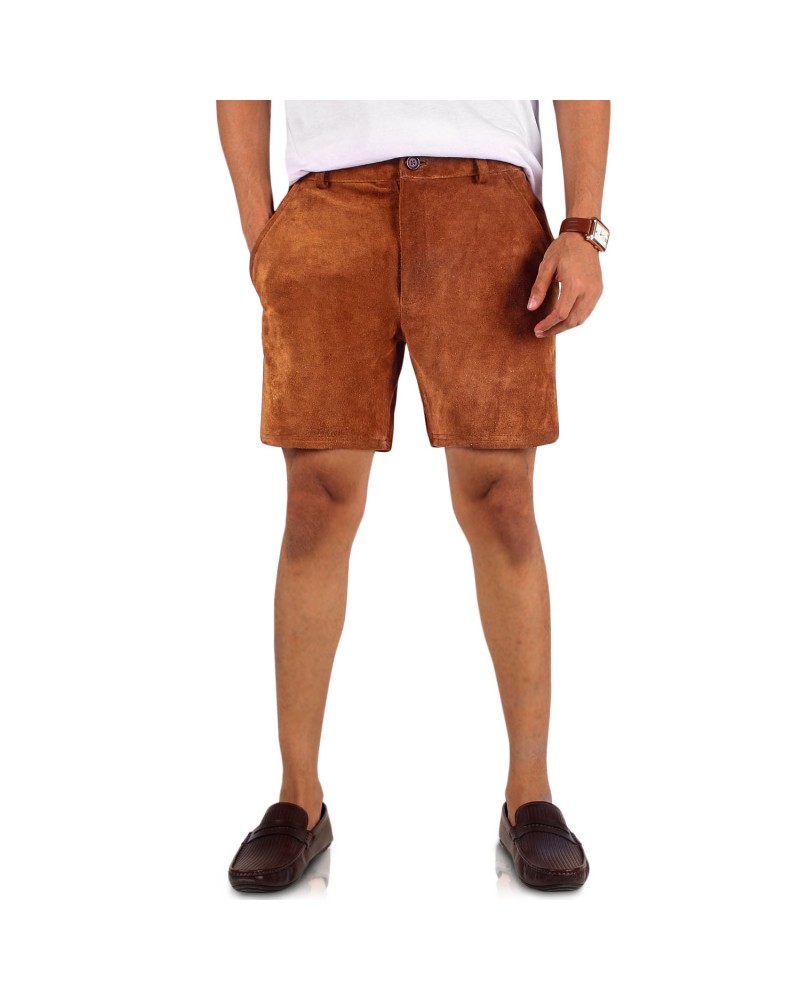 Laverapelle Men's Genuine Lambskin Leather Shorts (Black, Casual Shorts) - 2505001