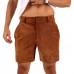 Laverapelle Men's Genuine Lambskin Leather Shorts (Black, Casual Shorts) - 2505001