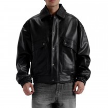 Laverapelle Men's Genuine Lambskin Leather Jacket (Black, Bomber Jacket) - 2601003