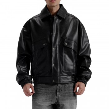 Laverapelle Men's Genuine Lambskin Leather Jacket (Black, Bomber Jacket) - 2601003