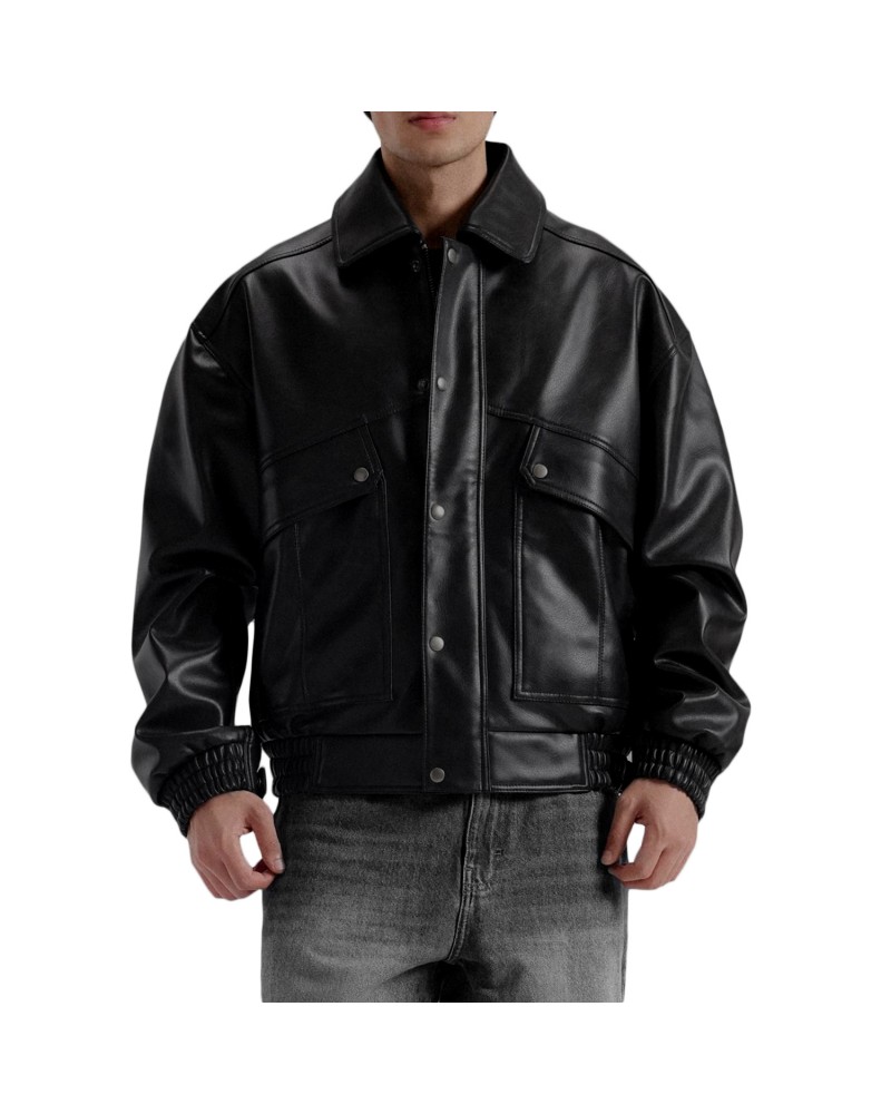 Laverapelle Men's Genuine Lambskin Leather Jacket (Black, Bomber Jacket) - 2601003