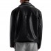 Laverapelle Men's Genuine Lambskin Leather Coat (Black, Peacoat) - 2601004