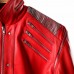 Laverapelle MJ "Beat It" Style Red Leather Jacket - Retro 80s Costume for Men | Cosplay Musical Icon Outfit