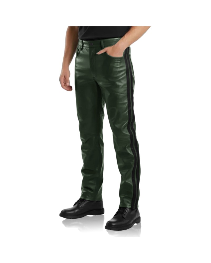 Laverapelle Dual-striped Leather pants