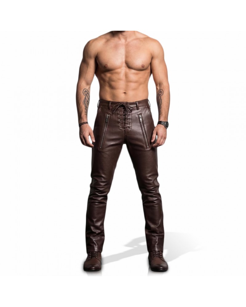 Laverapelle Lace-up biker leather pants