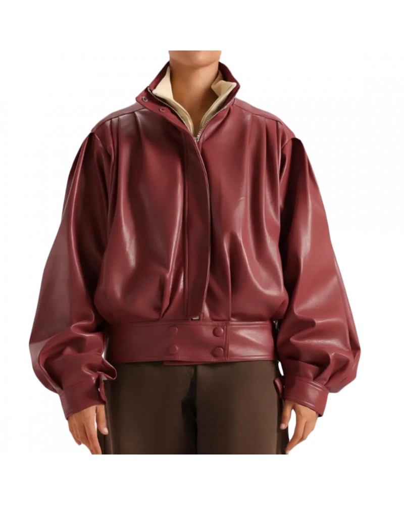 Laverapelle Women's Genuine Lambskin Oversized Leather Jacket (Black, Classic Jacket) - 2621005