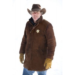 Laverapelle Men's SHERIFF WALT (ROBERT TAYLOR) COW SUEDE LEATHER COAT (Long Coat) - 1502774