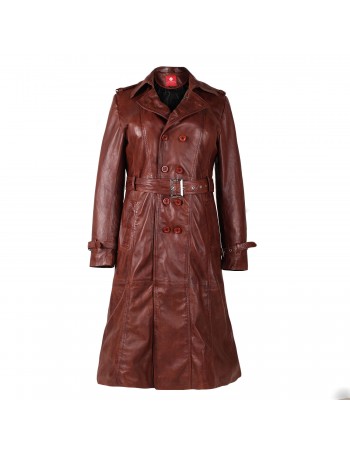 Laverapelle Women's Genuine Lambskin Leather Coat (Trench Coat) - 1822012