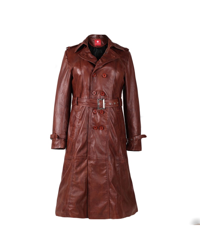 Laverapelle Women's Genuine Lambskin Leather Coat (Trench Coat) - 1822012