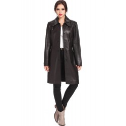 Laverapelle Women's Genuine Lambskin Leather Coat (Long Coat) - 1522680