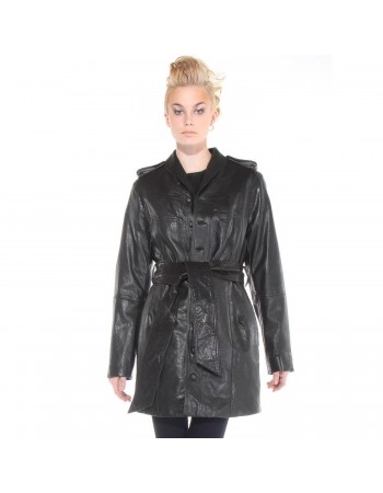 Laverapelle Women's Genuine Lambskin Leather Coat (Officer Coat) - 1522739