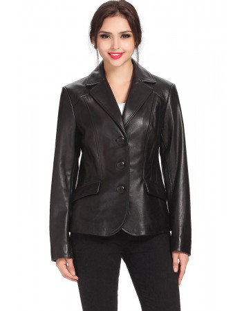 Laverapelle Women's Genuine Lambskin Leather Coat (Blazer Coat) - 1521762