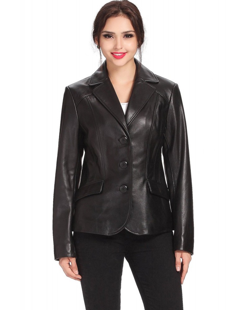 Laverapelle Women's Genuine Lambskin Leather Coat (Blazer Coat) - 1521762