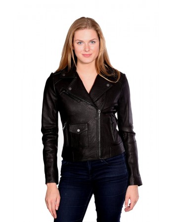 Laverapelle Women's Genuine Cowhide Leather Jacket (Double Rider Jacket) - 1521729