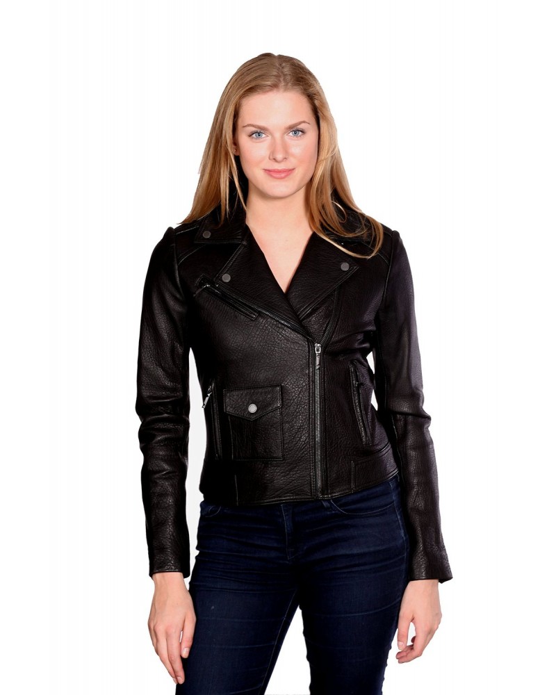 Laverapelle Women's Genuine Cowhide Leather Jacket (Double Rider Jacket) - 1521729