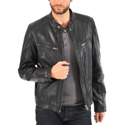 Laverapelle Men's Genuine Lambskin Leather Jacket (Racer Jacket) - 1501619