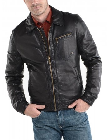 Laverapelle Men's Genuine Lambskin Leather Jacket (Aviator Jacket) - 1501567