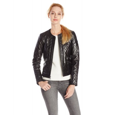Laverapelle Women's Genuine Lambskin Leather Jacket (Quilted Jacket) - 1521717