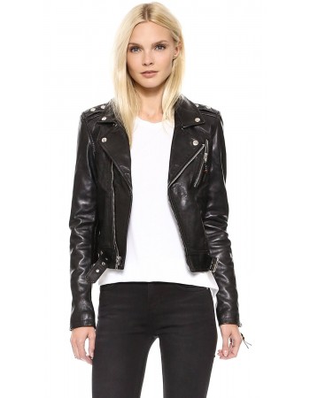 Laverapelle Women's Genuine Lambskin Leather Jacket (Double Rider Jacket) - 1521709