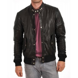 Laverapelle Men's Genuine Lambskin Leather Jacket (Bomber Jacket) - 1501594