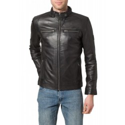 Laverapelle Men's Genuine Lambskin Leather Jacket (Racer Jacket) - 1501578