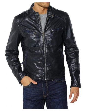 Laverapelle Men's Genuine Lambskin Leather Jacket (Racer Jacket) - 1501328