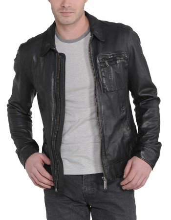 Laverapelle Men's Genuine Lambskin Leather Jacket (Aviator Jacket) - 1501221