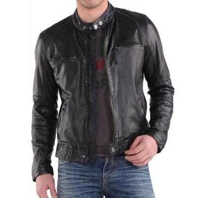 Laverapelle Men's Genuine Lambskin Leather Jacket (Racer Jacket) - 1501220