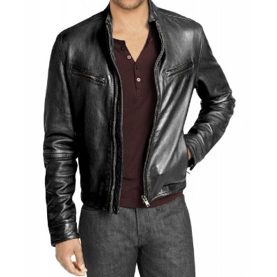 Laverapelle Men's Genuine Lambskin Leather Jacket (Racer Jacket) - 1501226