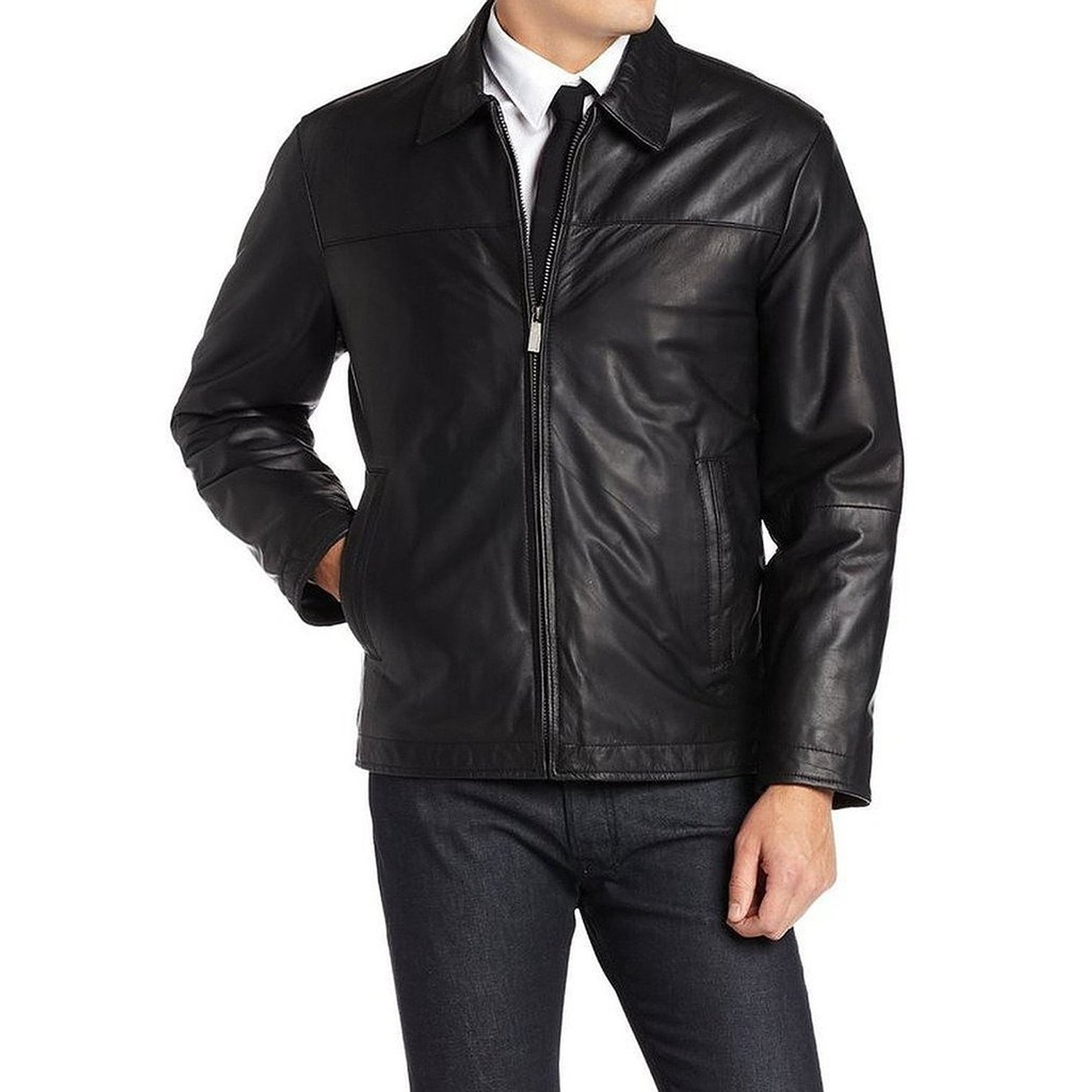 Laverapelle Men's Genuine Lambskin Leather Jacket (Black, Biker Jacket) - 1501200