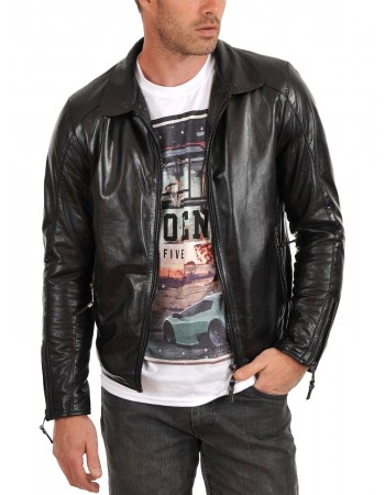 Laverapelle Men's Genuine Lambskin Leather Jacket (Aviator Jacket) - 1501519
