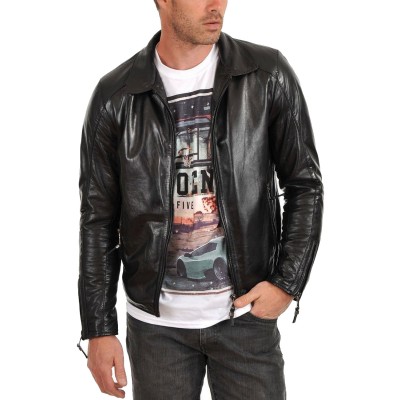 Laverapelle Men's Genuine Lambskin Leather Jacket (Aviator Jacket) - 1501519