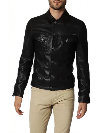 Laverapelle Men's Genuine Lambskin Leather Jacket (Officer Jacket) - 1501495