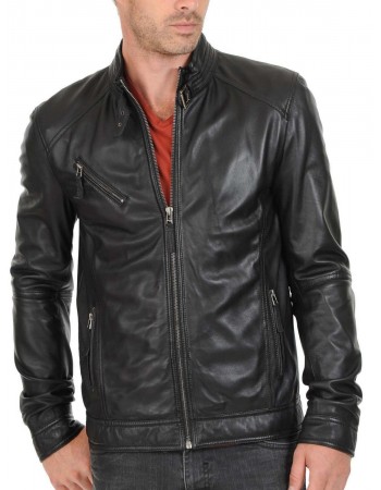 Laverapelle Men's Genuine Lambskin Leather Jacket (Classic Jacket) - 1501125