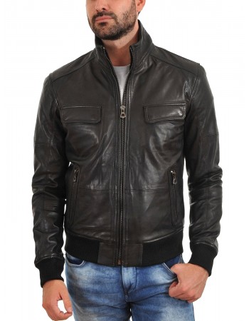 Laverapelle Men's Genuine Lambskin Leather Jacket (Bomber Jacket) - 1501478