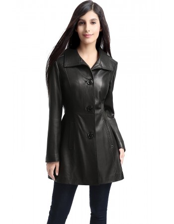 Laverapelle Women's Genuine Lambskin Leather Coat (Car Coat) - 1522683