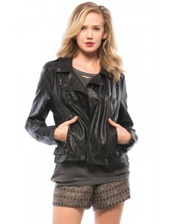 Laverapelle Women's Genuine Lambskin Leather Jacket (Double Rider Jacket) - 1521704