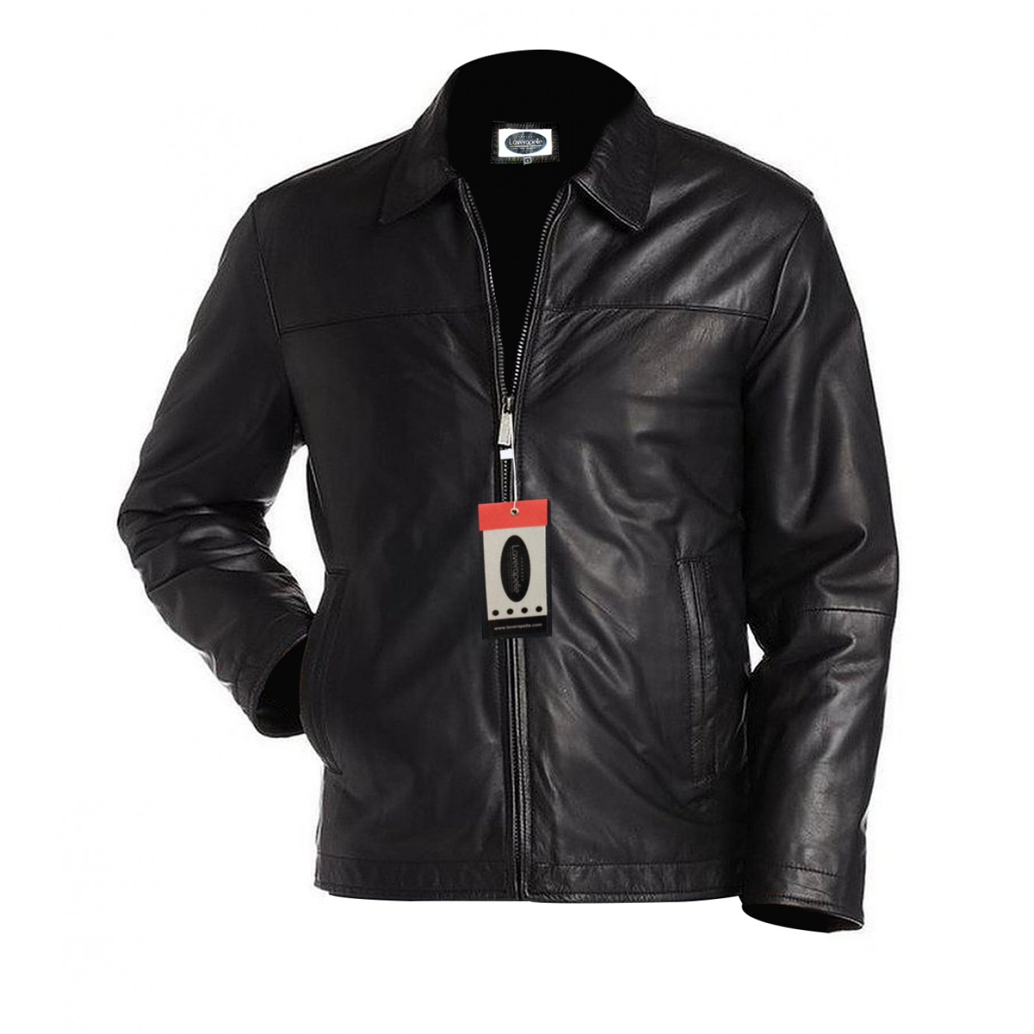 1501324 Laverapelle Mens Genuine Lambskin Leather Jacket Black, Fencing Jacket