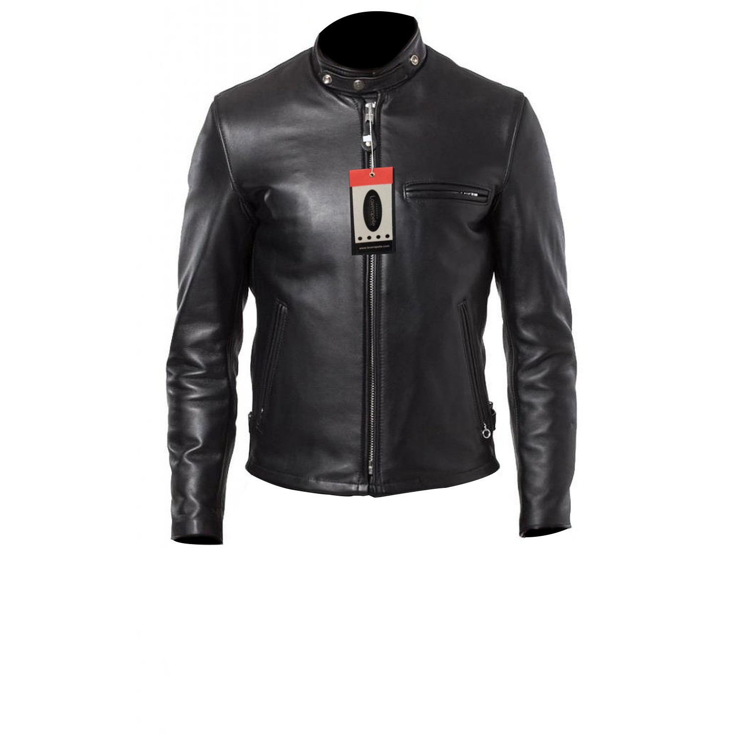 1501602 Black, Racer Jacket Laverapelle Mens Genuine Cowhide Leather Jacket 