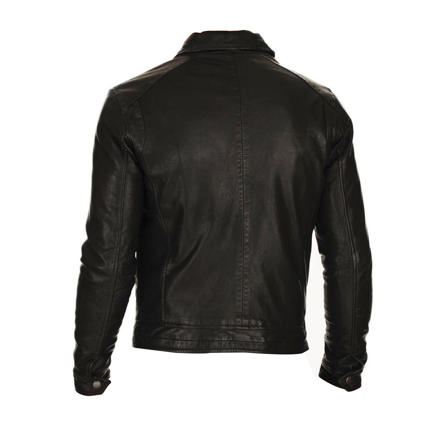 Black, Officer Jacket Laverapelle Mens Genuine Lambskin Leather Jacket 1501350 
