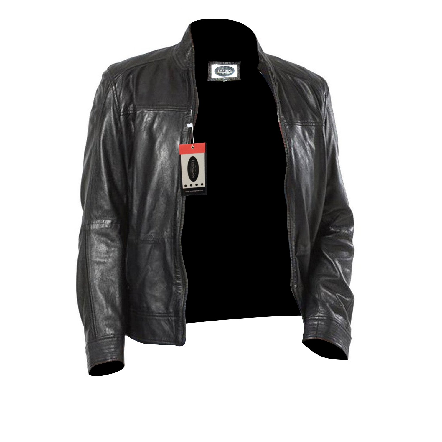 Black, Classic Jacket Laverapelle Mens Genuine Lambskin Leather Jacket 1501654