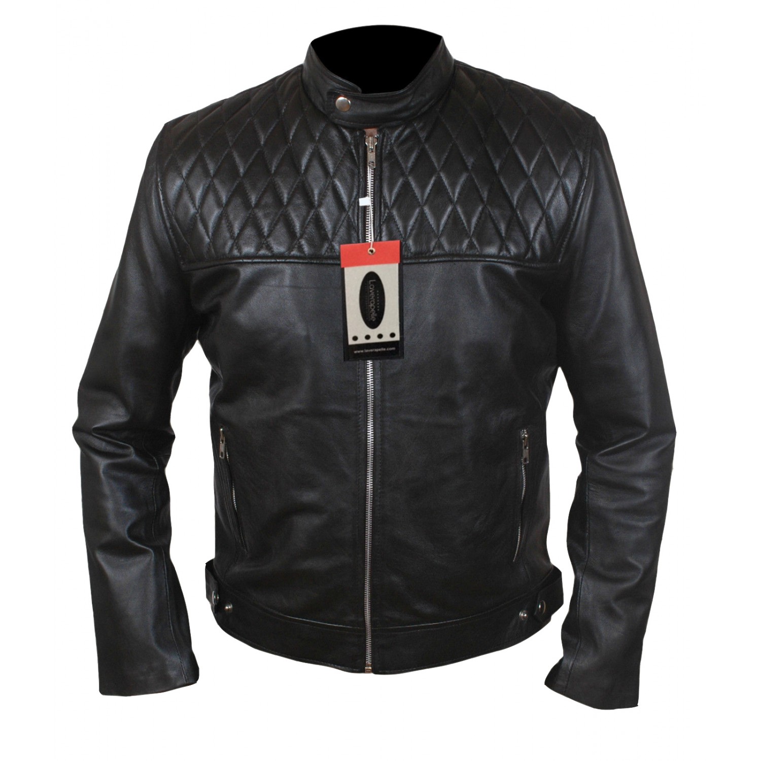 Black, Double Rider Jacket 1801030 Laverapelle Mens Genuine Lambskin Leather Jacket